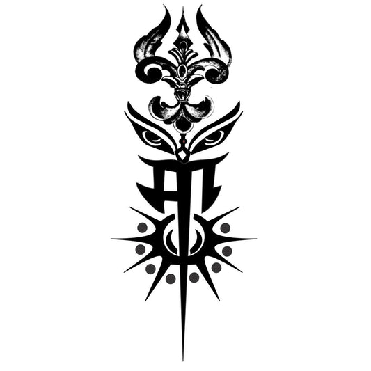Maa with Trishul and Eye Tattoo Waterproof Men and Women Temporary Body Tattoo