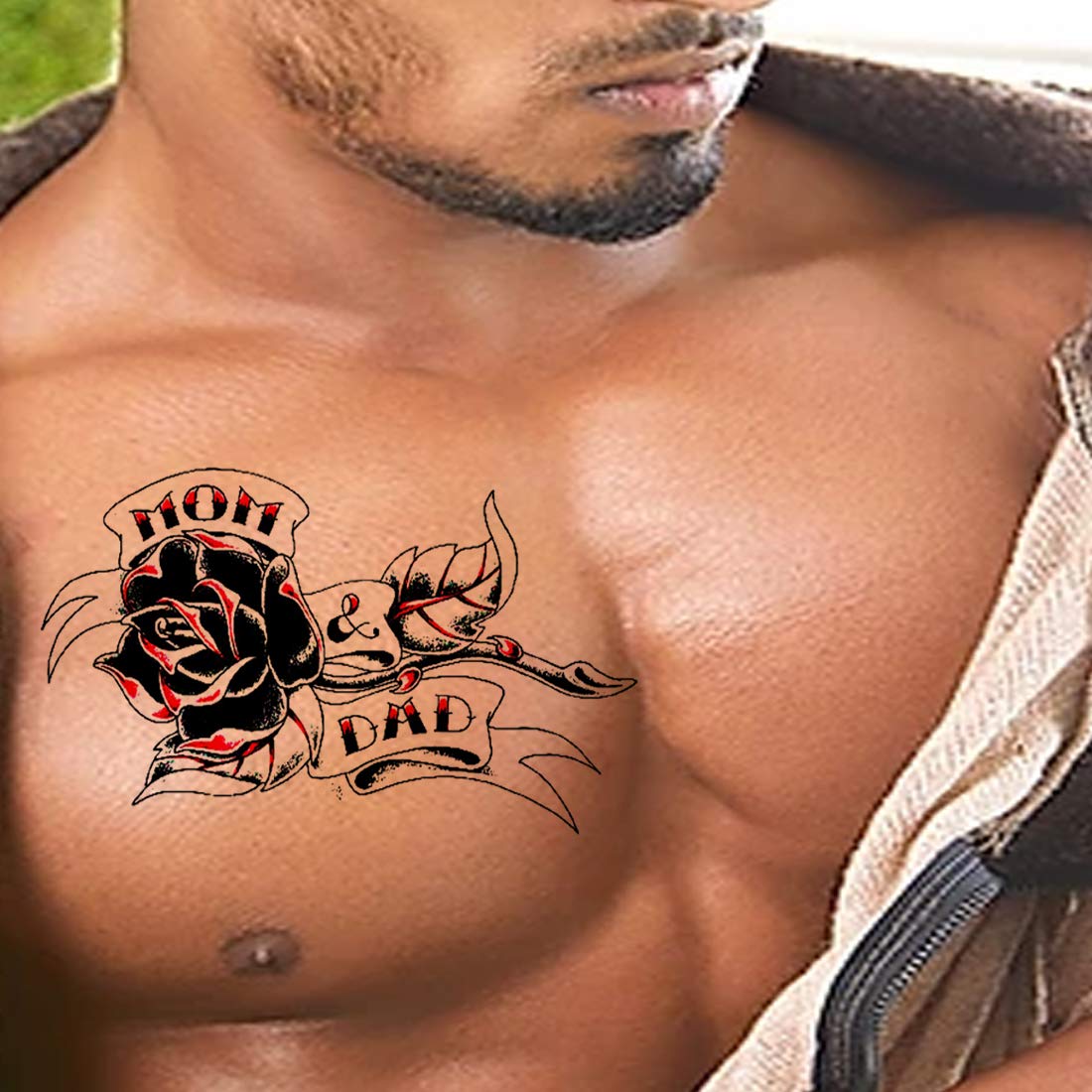 Temporary Tattoowala Flower with Mom Dad Men and Women Waterproof Temporary Body Tattoo…