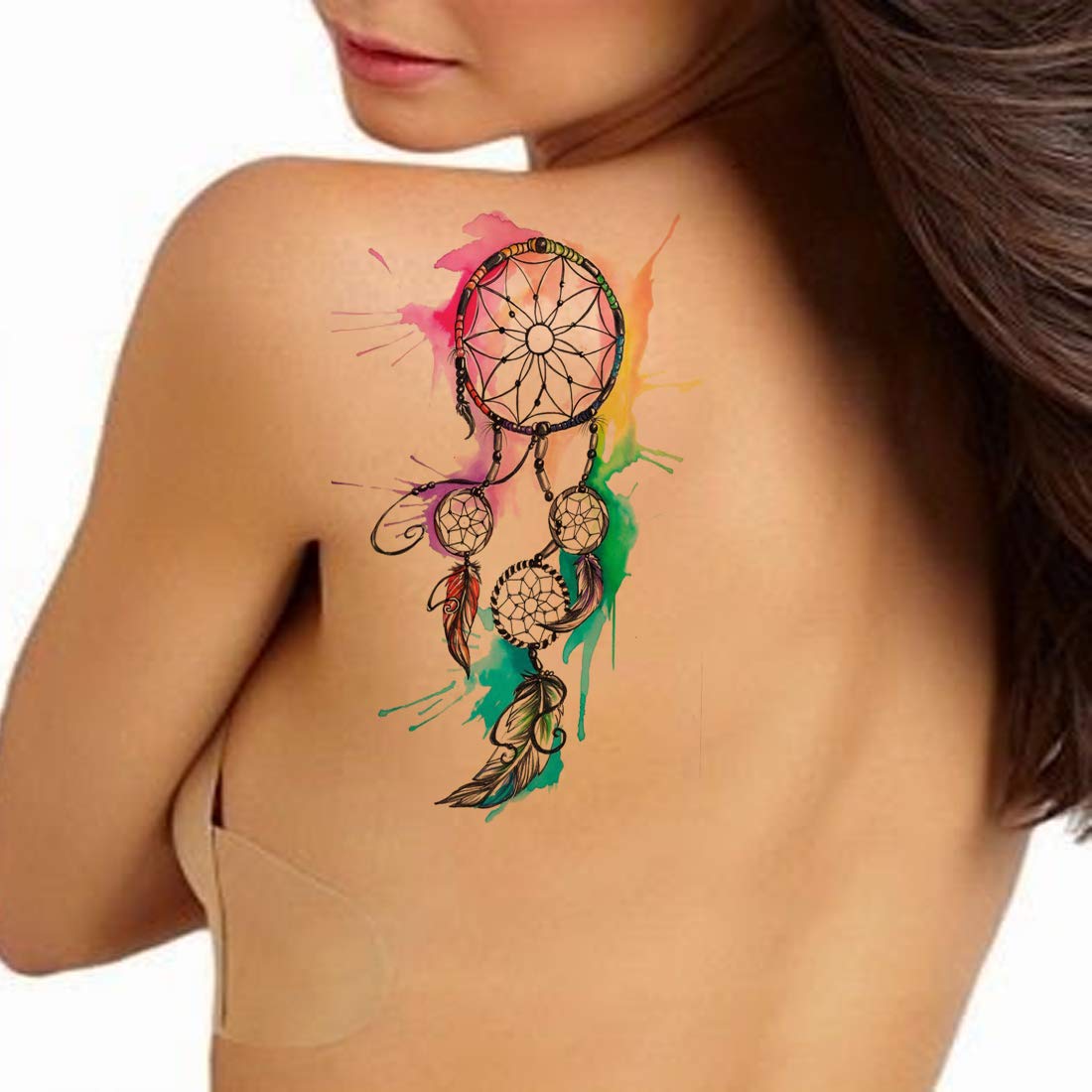 Multicolor Dream Catcher Waterproof Male and Female Temporary Body Tattoo - Temporarytattoowala