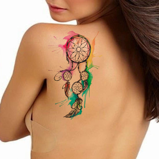 Multicolor Dream Catcher Waterproof Male and Female Temporary Body Tattoo - Temporarytattoowala