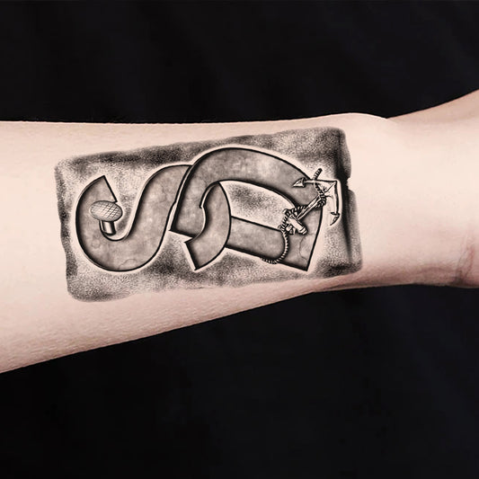 Name Tattoo S D Alphabet Design Temporary Tattoo Waterproof For Male and Female Temporary Body Tattoo
