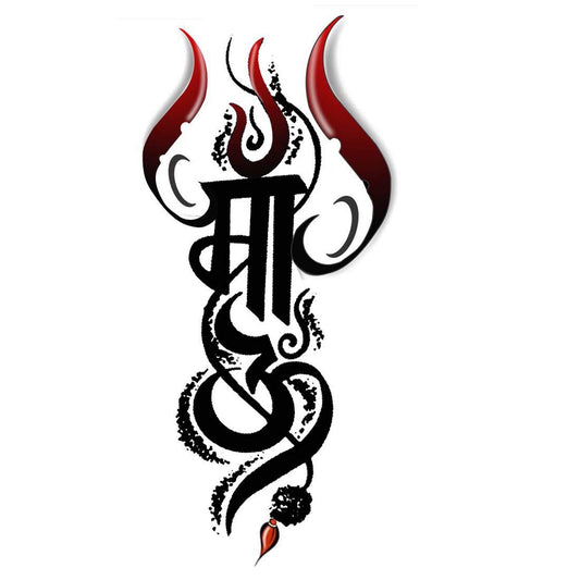 Om Trishul With Maa Tattoo Waterproof Men and Women Temporary Body Tattoo