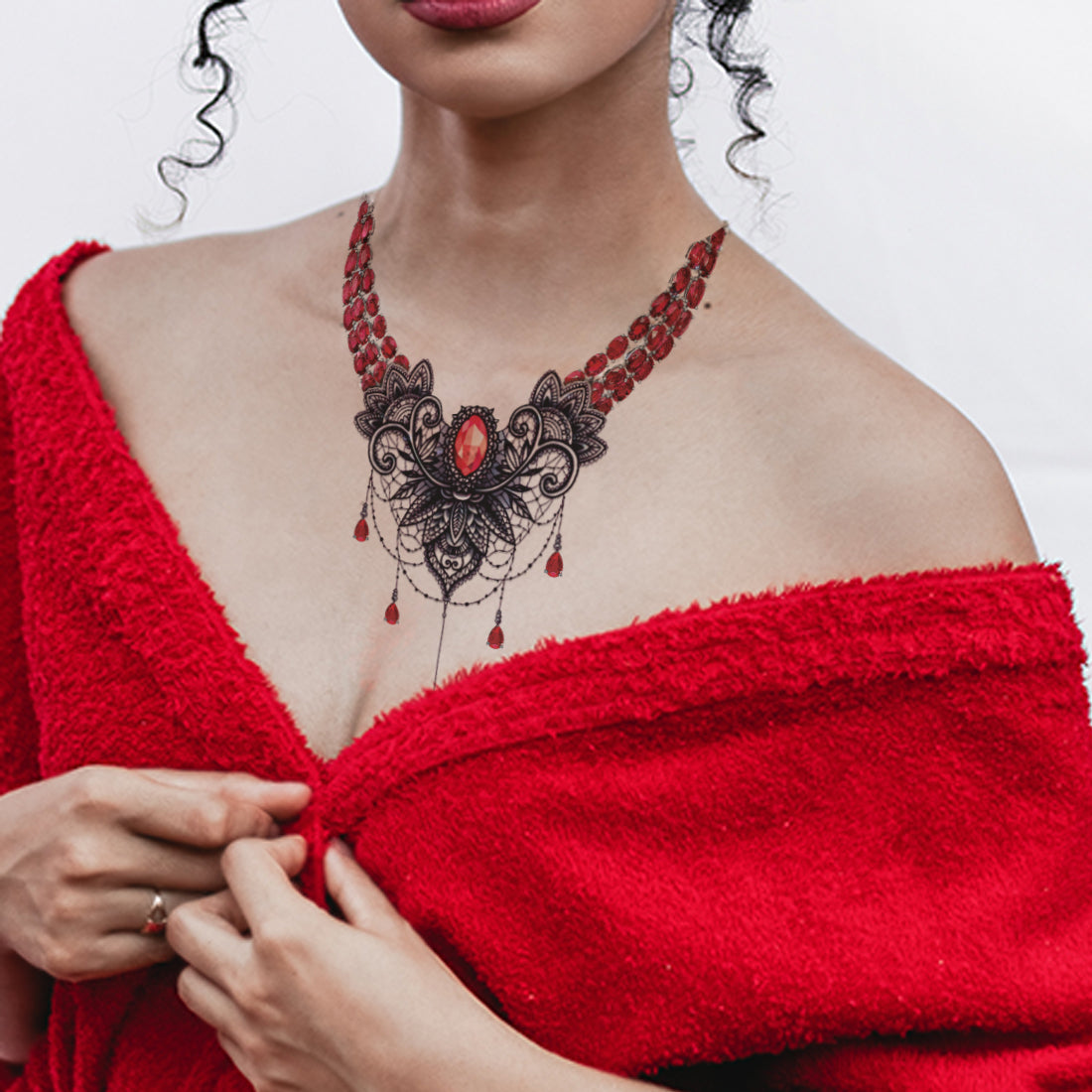 Jewelry Tattoo Design Waterproof and Women Temporary Tattoo