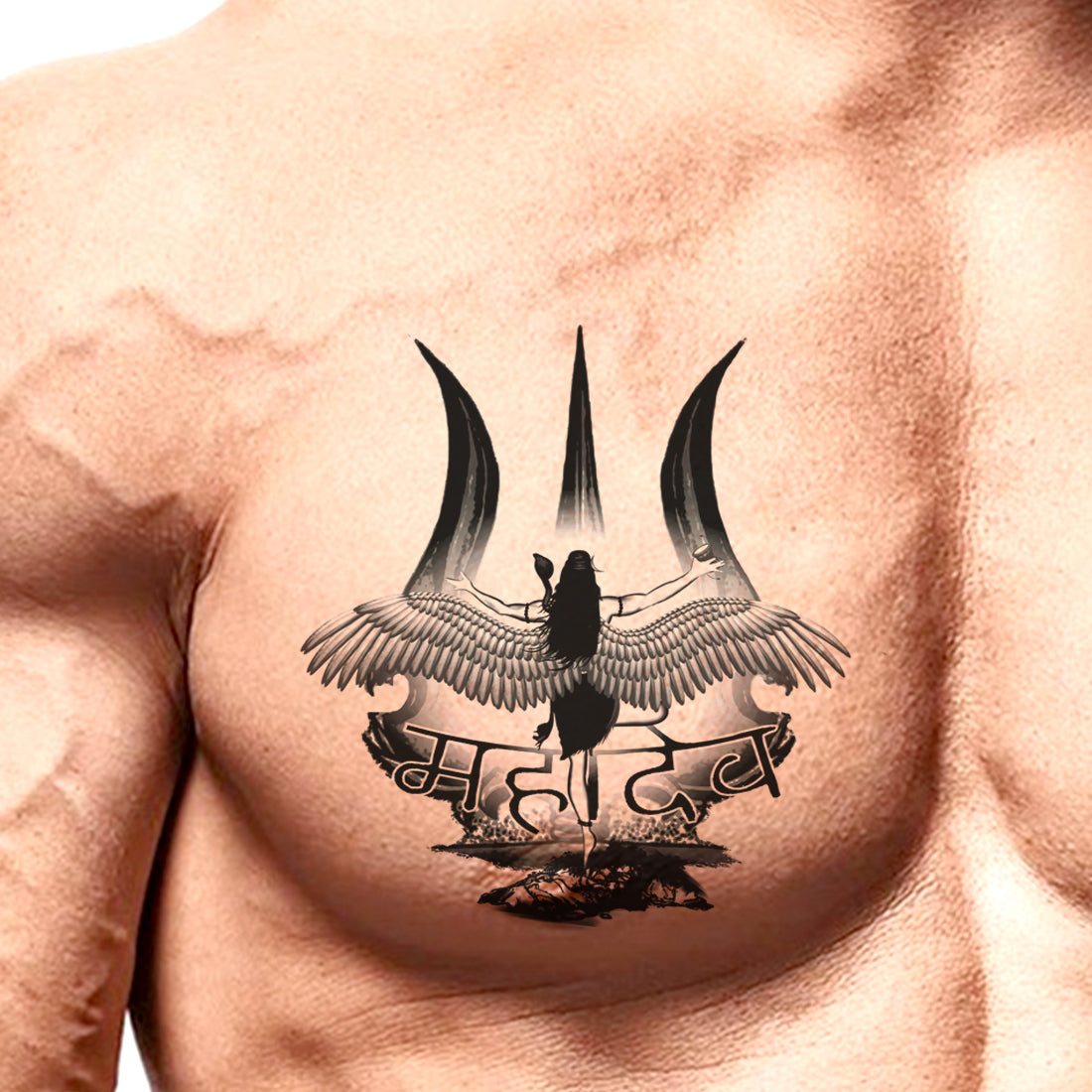 Lord shiva Tandav with Trishul Tattoo Waterproof For Girls and Boys Temporary Body Tattoo