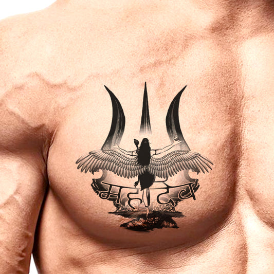 Lord shiva Tandav with Trishul Tattoo Waterproof For Girls and Boys Temporary Body Tattoo