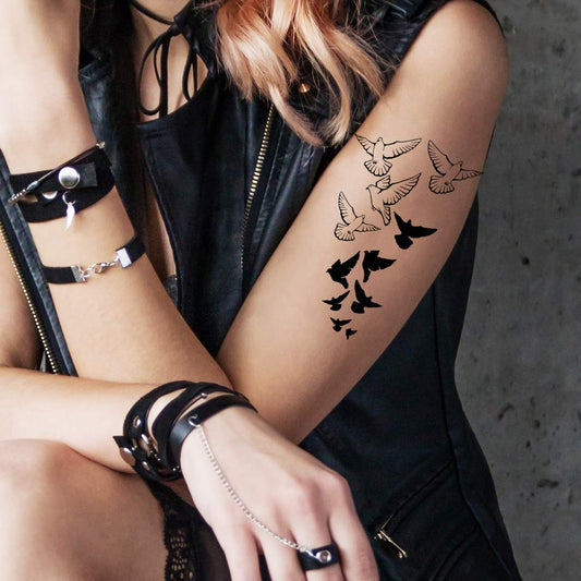 Birds Fly Tattoo Body Waterproof Men and Women Tattoo