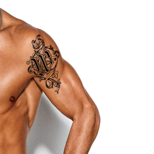 Name M Letter Tattoo Alphabet Body Temporary Tattoo Waterproof For Girls Men Women