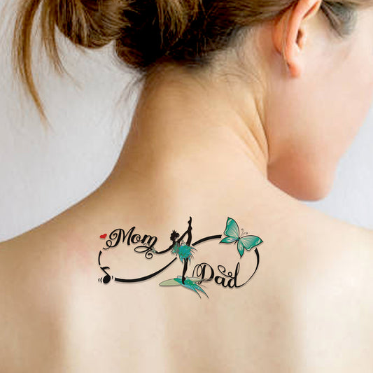 Mom and Dad with Girls Tattoo Waterproof For Boys and Girls Temporary Body Tattoo