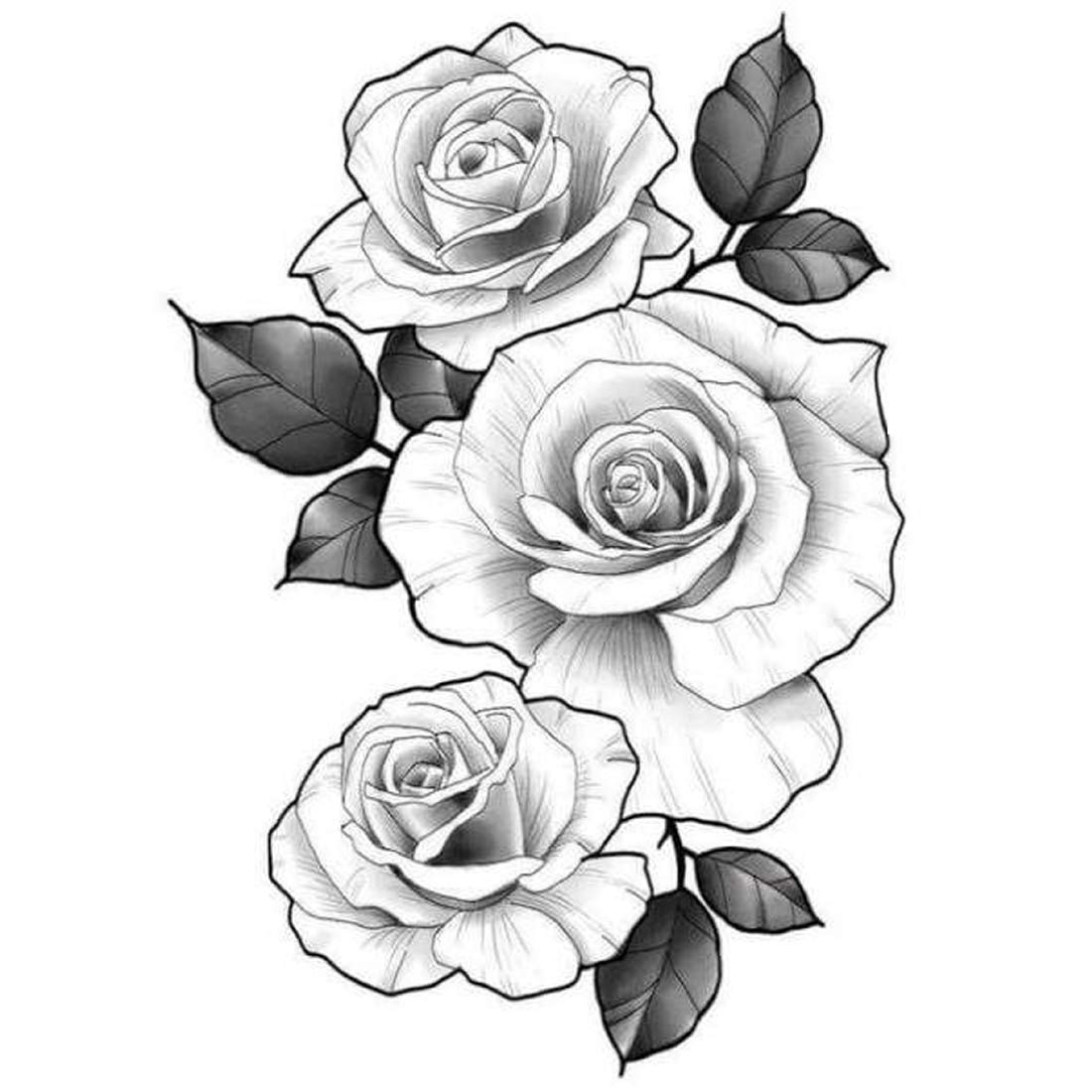 Rose Flower Tattoo Waterproof Male and Female Temporary Body Tattoo - Temporarytattoowala