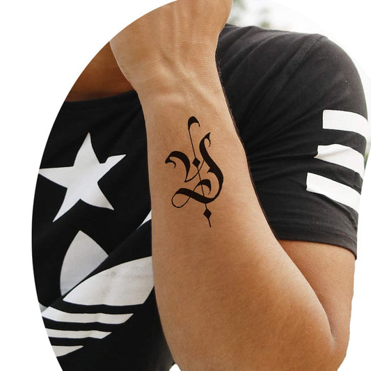 Name Y Latter Two Alphabet Design Body Temporary Tattoo Waterproof For Girls Men Women