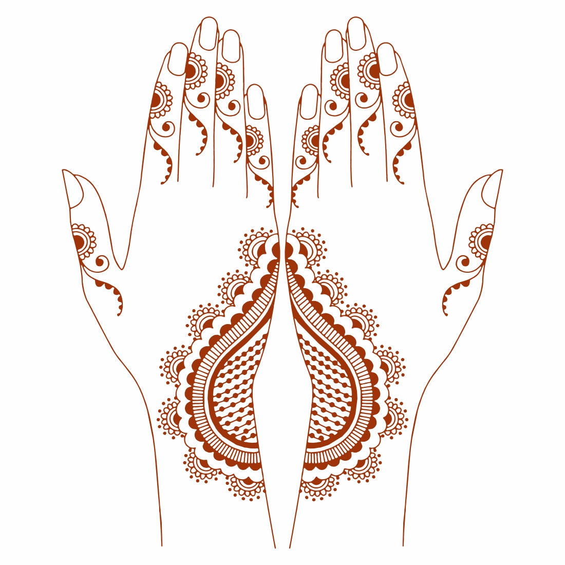 Full Hand Half Heart Henna Tattoo Both Side Waterproof For Girls Women Temporary Body Tattoo
