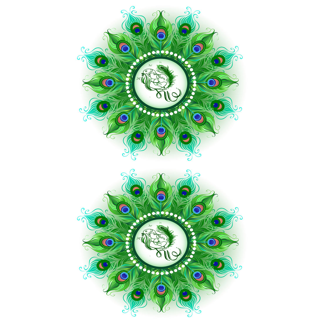 Green Feathers Beautiful Maa Tattoo Love Waterproof Boys and Girls Temporary Body Tattoo