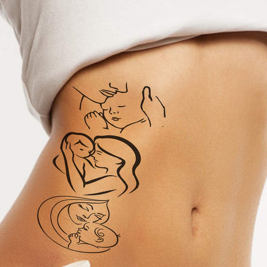 Mom Baby 3 Design Tattoo Waterproof Boys and Girls Temporary Body Tattoo - Temporarytattoowala
