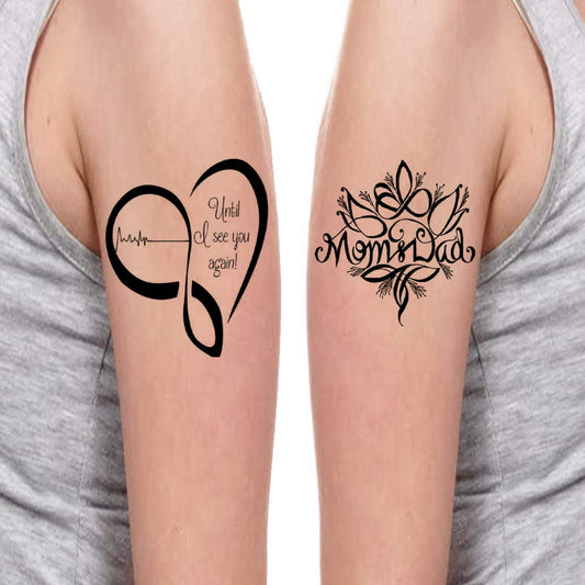 Temporary Tattoowala Heart Mom Dad Men and Women Waterproof Temporary Body Tattoo…