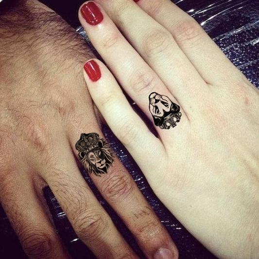 King Lion and Queen Lioness Design Temporary Tattoo Waterproof For Male and Female Temporary Body Tattoo
