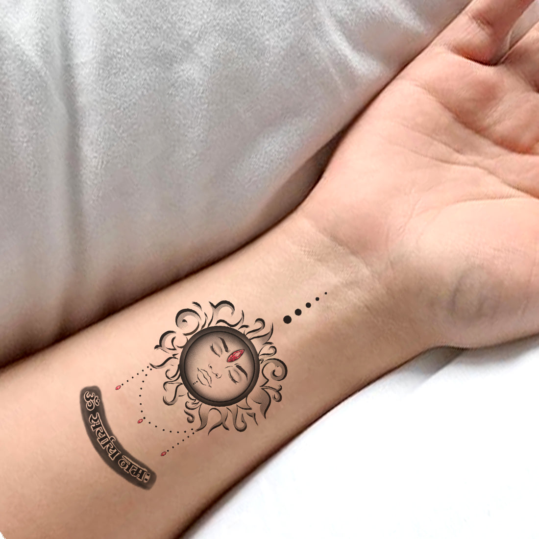 Surya Dev Mantra Design Temporary Tattoo Waterproof For Male and Female Temporary Body Tattoo