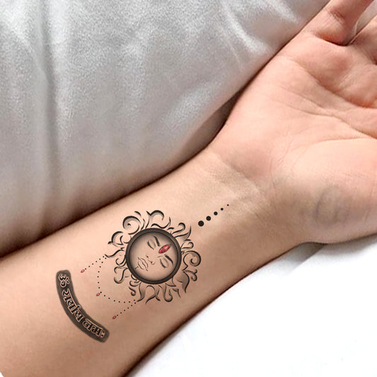 Surya Dev Mantra Design Temporary Tattoo Waterproof For Male and Female Temporary Body Tattoo