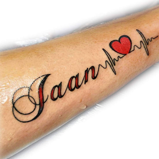 Jaan with Heart Tattoo Waterproof Men and Women Temporary Body Tattoo