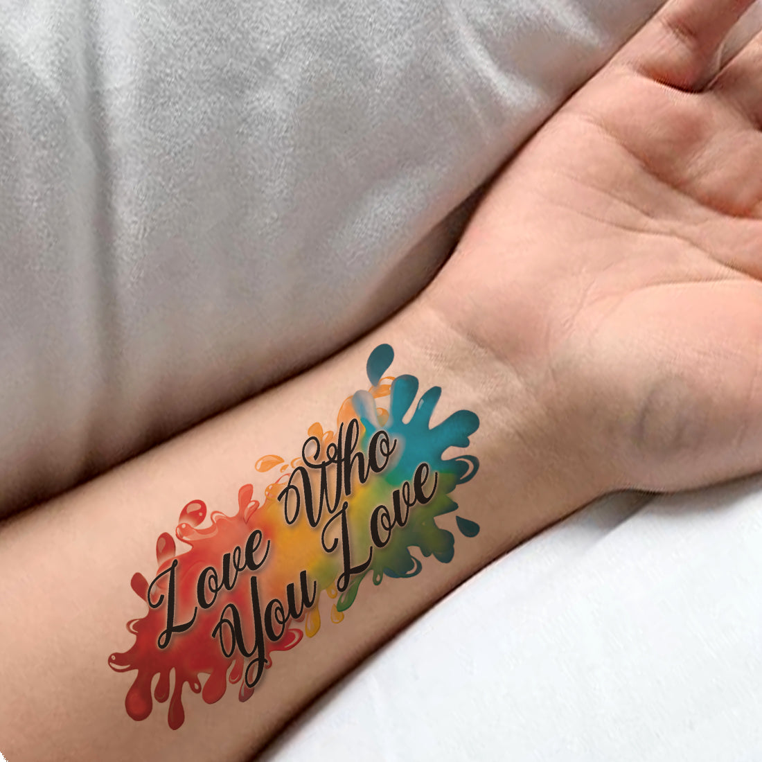 Love You Love Who Design Temporary Tattoo Waterproof For Male and Female Temporary Body Tattoo