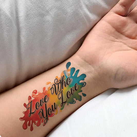Love You Love Who Design Temporary Tattoo Waterproof For Male and Female Temporary Body Tattoo