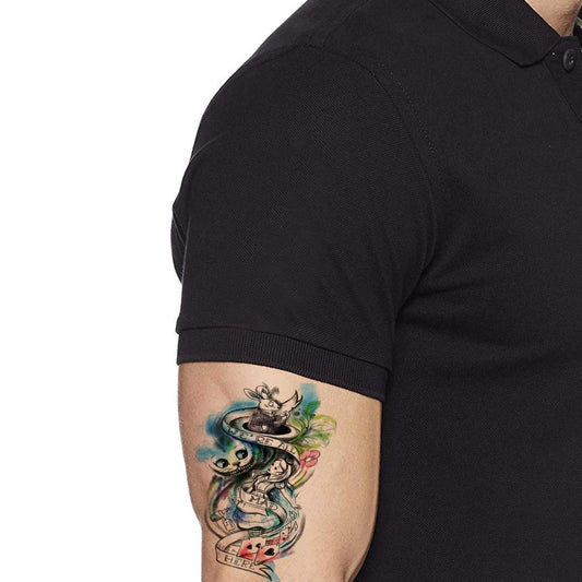 Temporary Tattoowala Alice in Wonderland Men and Women Waterproof Temporary Body Tattoo