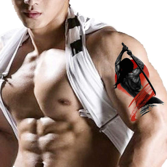 Sword Yoddha Chinese Fighter Tattoo Waterproof Male and Female - Temporarytattoowala