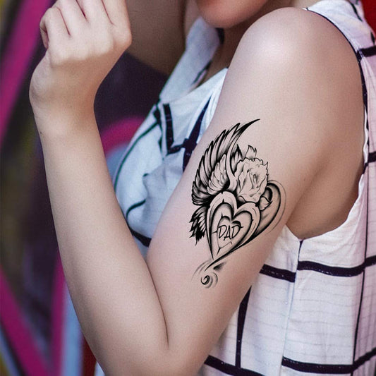 Rose with Dad Body Temporary Tattoo Waterproof For Boys and Girls Men and Women…