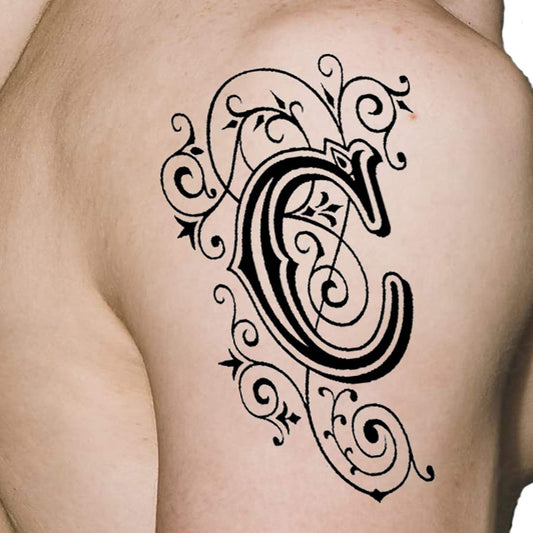 Temporary Tattoowala Name C Letter Body Temporary Tattoo Waterproof For Girls Men Women