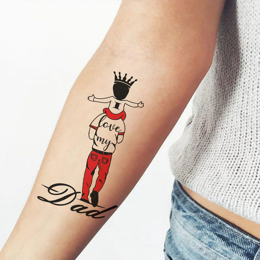 I Love My Dad Tattoo Waterproof Boys and Girls Temporary Body Tattoo