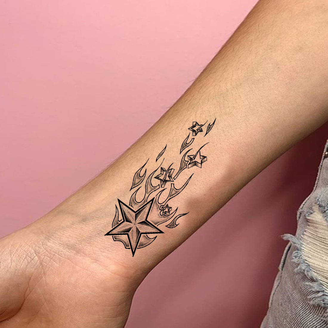 Star Tattoo Waterproof Male and Female Temporary Body Tattoo - Temporarytattoowala