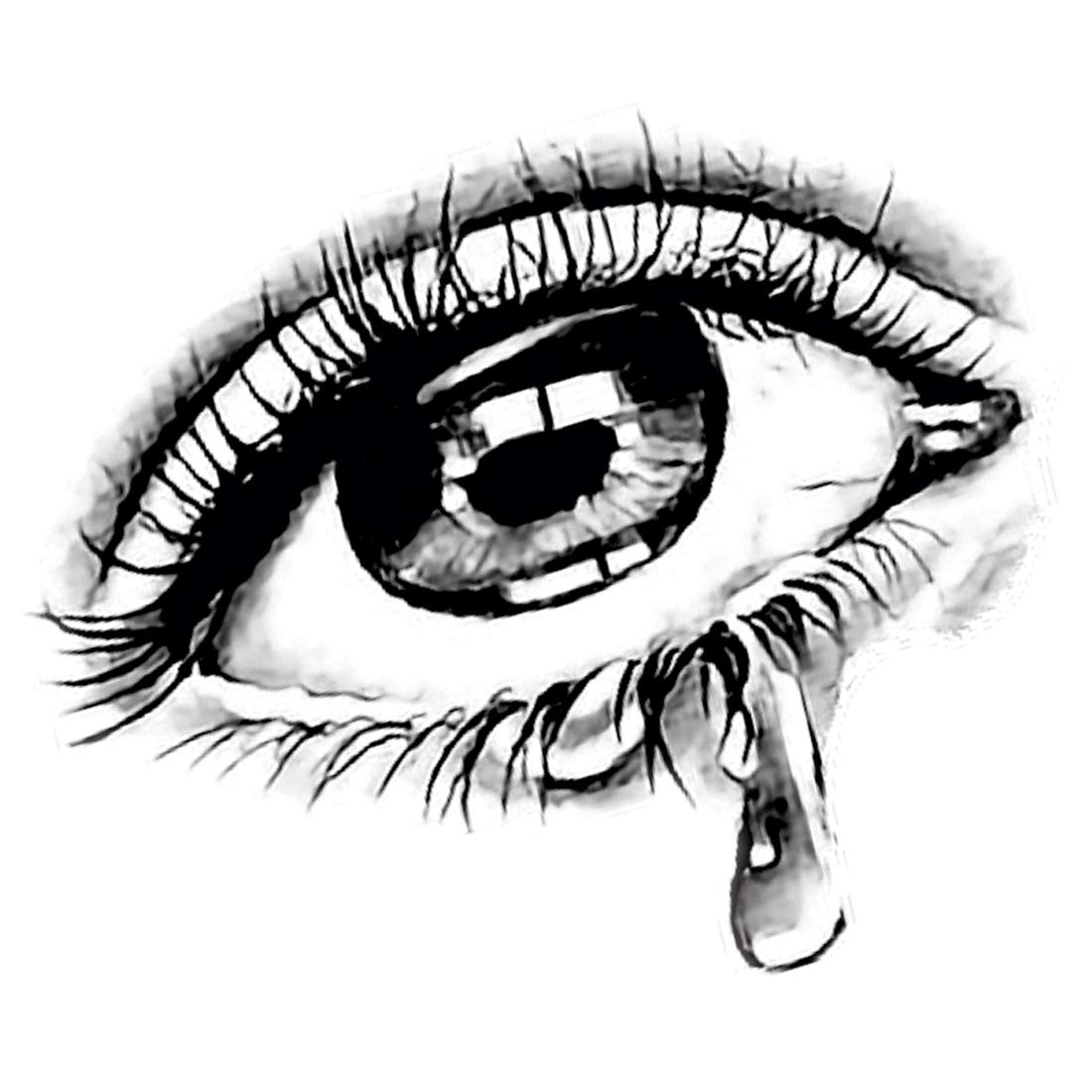 Sad Tear Eye Body Tattoo Waterproof Male and Female Temporary Body Tattoo - Temporarytattoowala
