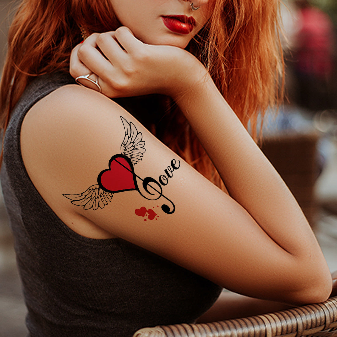 Love You Tattoo Love Heart Waterproof Boys and Girls Temporary Tattoo