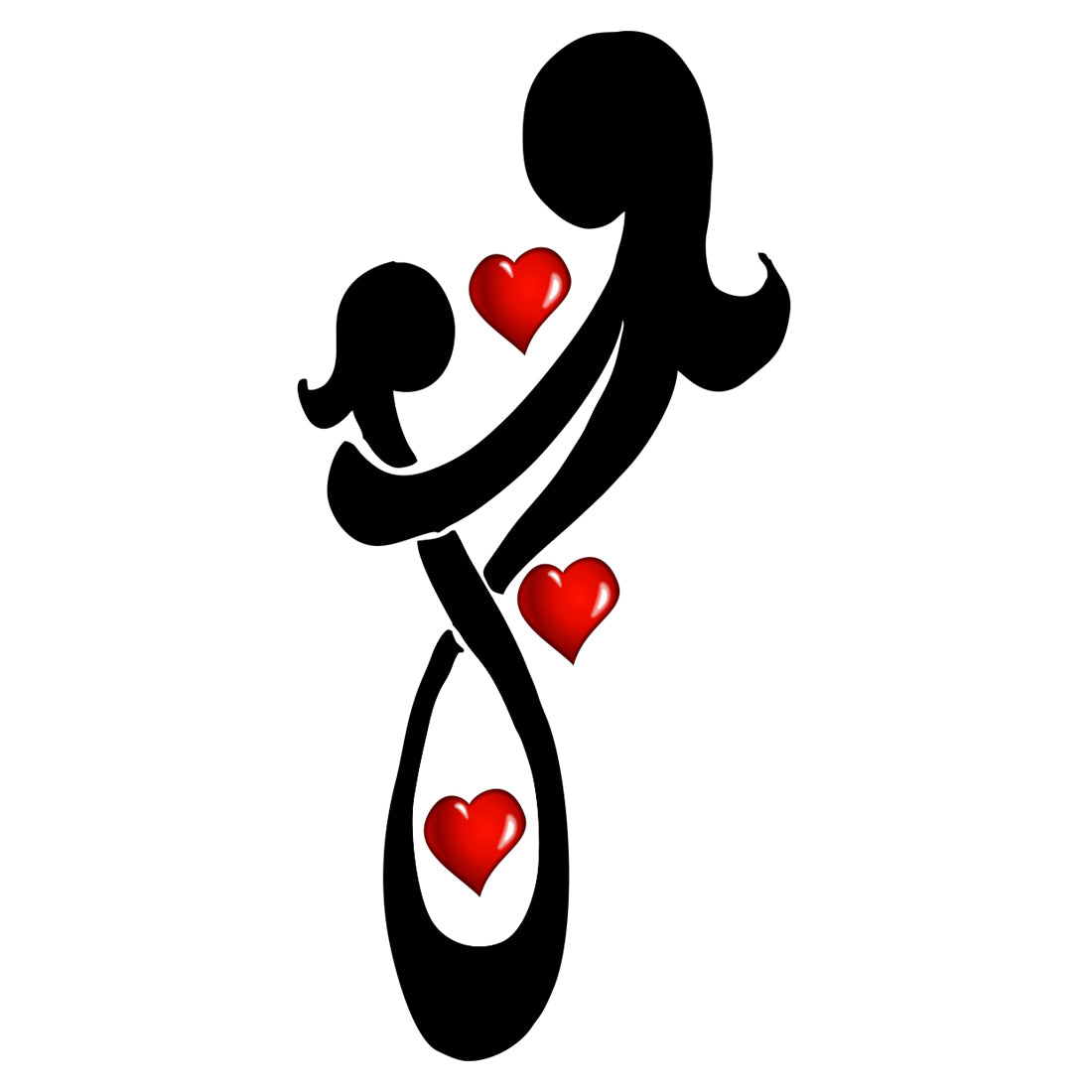 Mom with Daughter Tattoo Heart Waterproof Boys and Girls Temporary Tattoo
