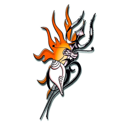 Trishul With Shank Tattoo Waterproof Men and Women Temporary Body Tattoo