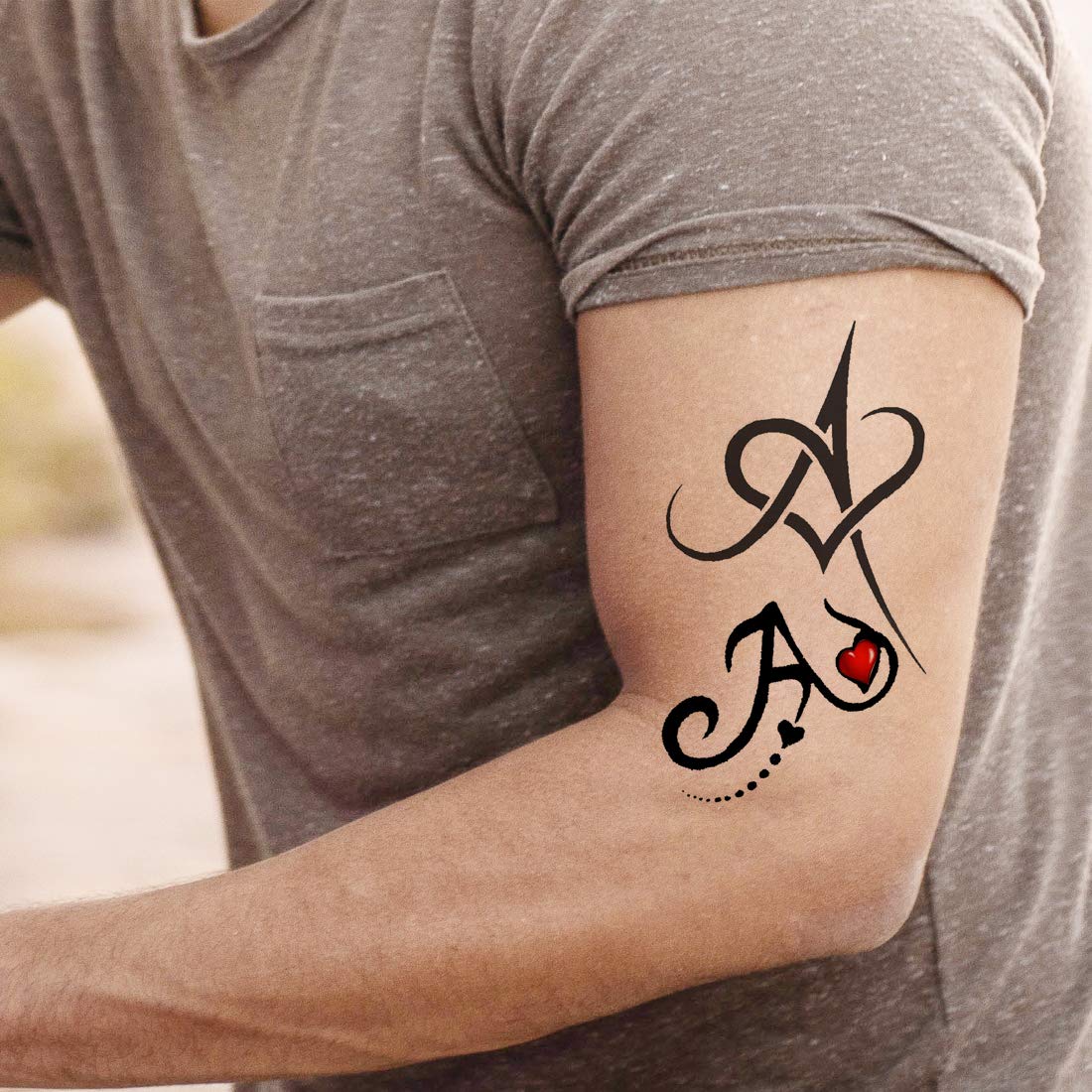 Name A Letter Alphabet Tattoo Waterproof Men and Women Temporary Body Tattoo