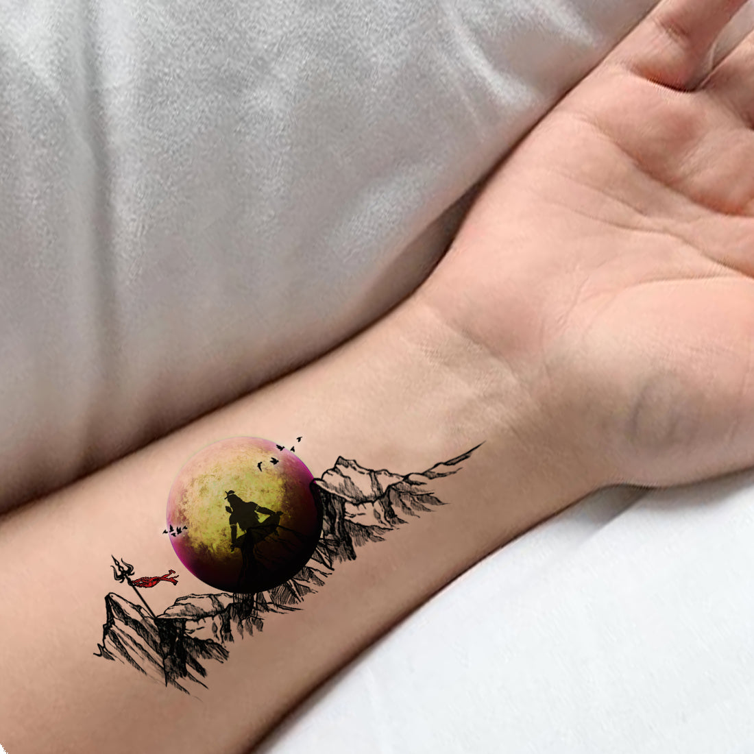 Mahadev kailash with Eye Shiv Tattoo Waterproof For Girls and Boys Temporary Body Tattoo