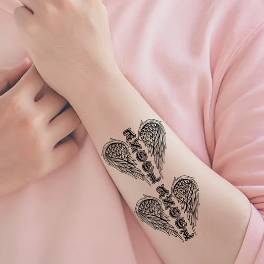 Angel with Heart Tattoo God of Sticker Waterproof Men and Women Temporary Body Tattoo