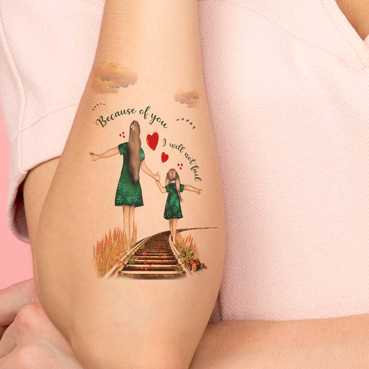 Mother Love with Daughter Tattoo Temporary Body Tattoo