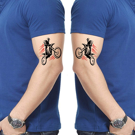 Temporary Tattoowala Bike Rider Men and Women Waterproof Temporary Body Tattoo…