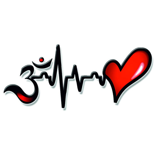 Om With Heart Tattoo Waterproof Men and Women Temporary Body Tattoo