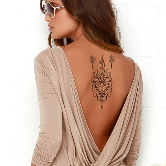 Lotus Flower Design Tattoo Waterproof Boys and Girls Temporary Body Tattoo - Temporarytattoowala