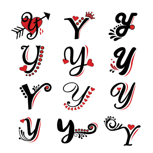 Y Name Alphabet Tattoo Waterproof For Men and Women Temporary Body Tattoo