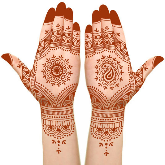 Flower Mandala Mehndi Frant Side Tattoo Waterproof For Women Body Sticker