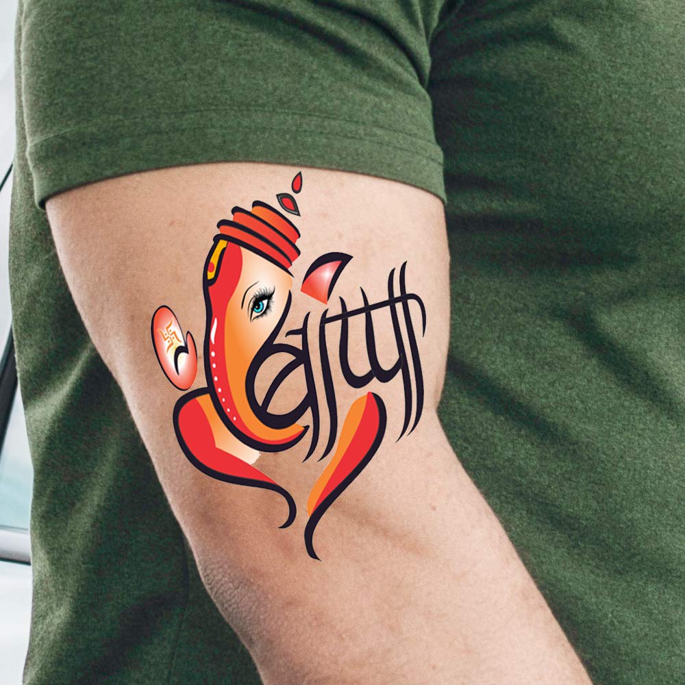 Temporary Tattoowala Ganpati Bappa Tattoo Temporary Body Waterproof Boy and Girl Tattoo - Temporarytattoowala