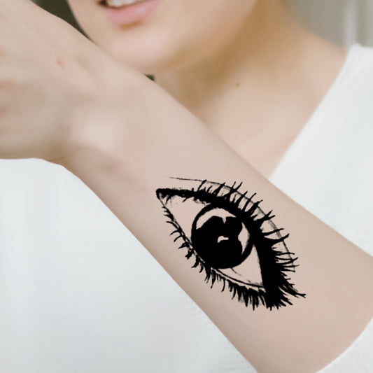 Eye Black Tattoo Waterproof Sticker For Men and Women Temporary Body Tattoo