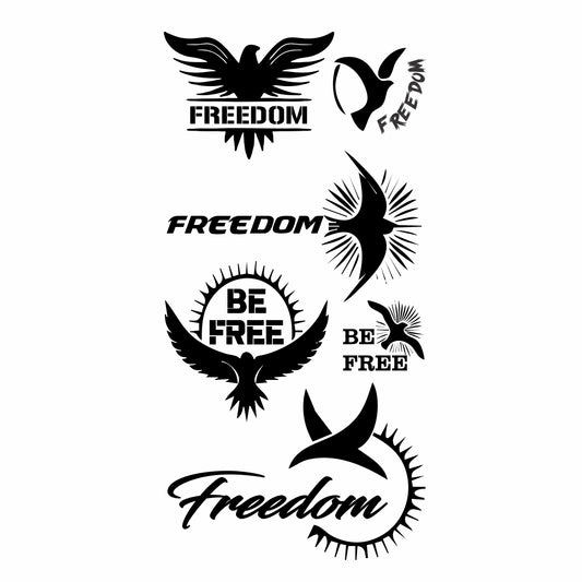 Free Freedom Tattoo Birds Waterproof Boys and Girls Temporary Tattoo