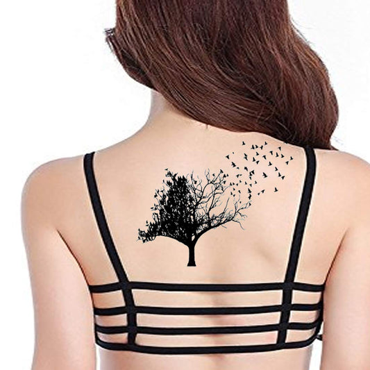 Tree Flying Birds Tattoo Waterproof Boys and Girls Temporary Body Tattoo - Temporarytattoowala