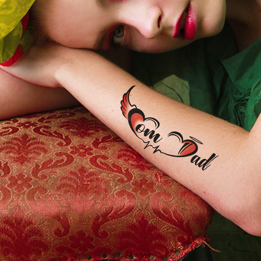 Mom and Dad Tattoo Plus Heart Waterproof Temporary Body Tattoo