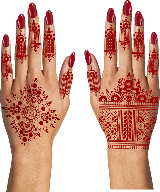 Flower Henna Mehndi Tattoo Love Women Temporary Body Tattoo