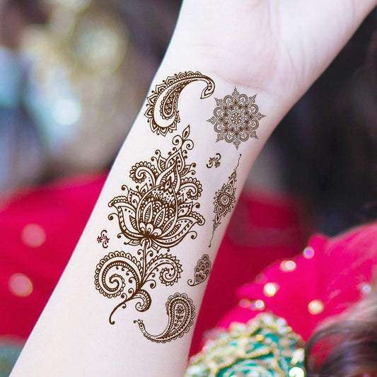 Temporary Tattoowala Mehndi Tattoo Waterproof For Women Temporary Body Tattoo - Temporarytattoowala